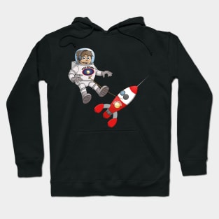 Space explorer illustration “The astronaut and his spaceship” Hoodie